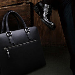 Leather Mens Briefcase Work Bag Business Bag Laptop Bag for men
