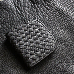 Cute LEATHER Womens Braided Small Wallet Bifold Leather Small Wallet FOR Women