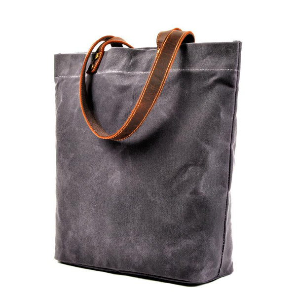 Cool Canvas Leather Mens Large Gray Canvas Handbags Tote Bag Shoulder Bag Tote P MCCY01381092