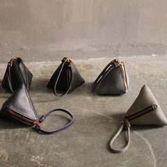 LEATHER WOMEN Triangle Small Coin Wallets Change Wallet FOR WOMEN