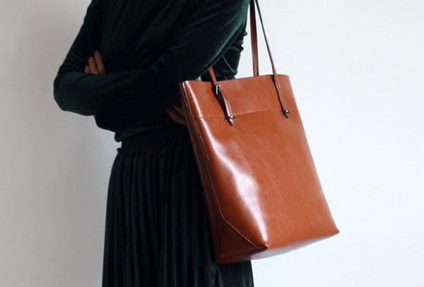 Handmade Leather Tote Purse Handbag Shoulder Bag Large for Women Leather Shopper QX02781003