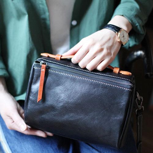 Vintage Womens Leather Red Satchel Handbag Shoulder Bag Leather Square Crossbody CM03141012