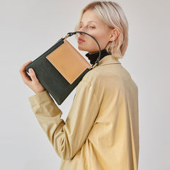 Stylish Leather Dark Green Womens Handbag Crossbody Bag Purse Shoulder Bag for Women