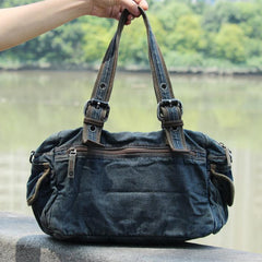 Denim Blue Mens Womens Large Shoulder Bag Handbag Blue Jean Messenger Bag For Men