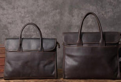 Handmade leather men Briefcase messenger vintage shoulder laptop bag vintage bag - EverHandmade