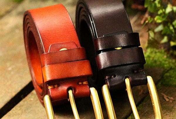 Genuine Leather Mens Leather Men Brown Black Belt for Men Cool Leather Belt ARS01182051