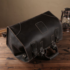Vintage Leather Mens Large Weekender Bag Travel Bag Duffle Bag