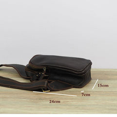 Black Coffee Leather Mens Sling Bag Sling Shoulder Bag Sling On Shoulder Backpack for men