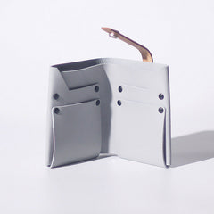 Handmade LEATHER Gray Womens Bifold Small Wallet Cute Leather Small Wallet FOR Women