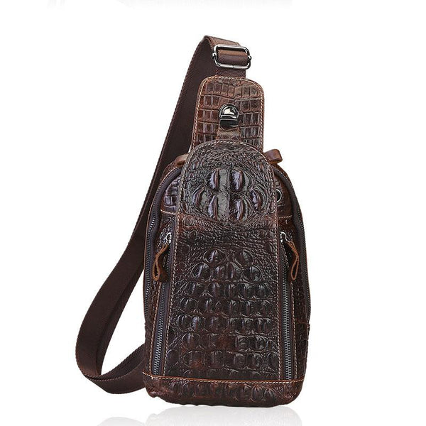 Cool Sling Crossbody Backpack For Men Leather - Back View