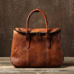 Handmade Leather Mens Briefcase Work Bag Laptop Bag Business Bag for Men