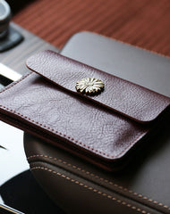 Cute Women Black Leather Mini Card Wallet Sunflower Coin Wallets Slim Change Wallets For Women
