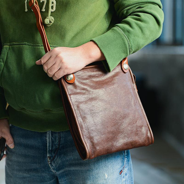 Casual Coffee Leather Men Vertical Side Bag Green Small Messenger Bag Camouflage NY05282014