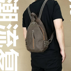 Cool and Retro Khaki Brown Mens Backpacks Vintage School Backpack Travel Backpack Bags for Men