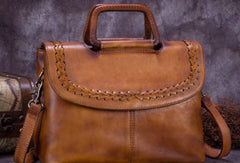 Genuine Leather Handbag Vintage Crossbody Bag Shoulder Bag Purse For Women - EverHandmade