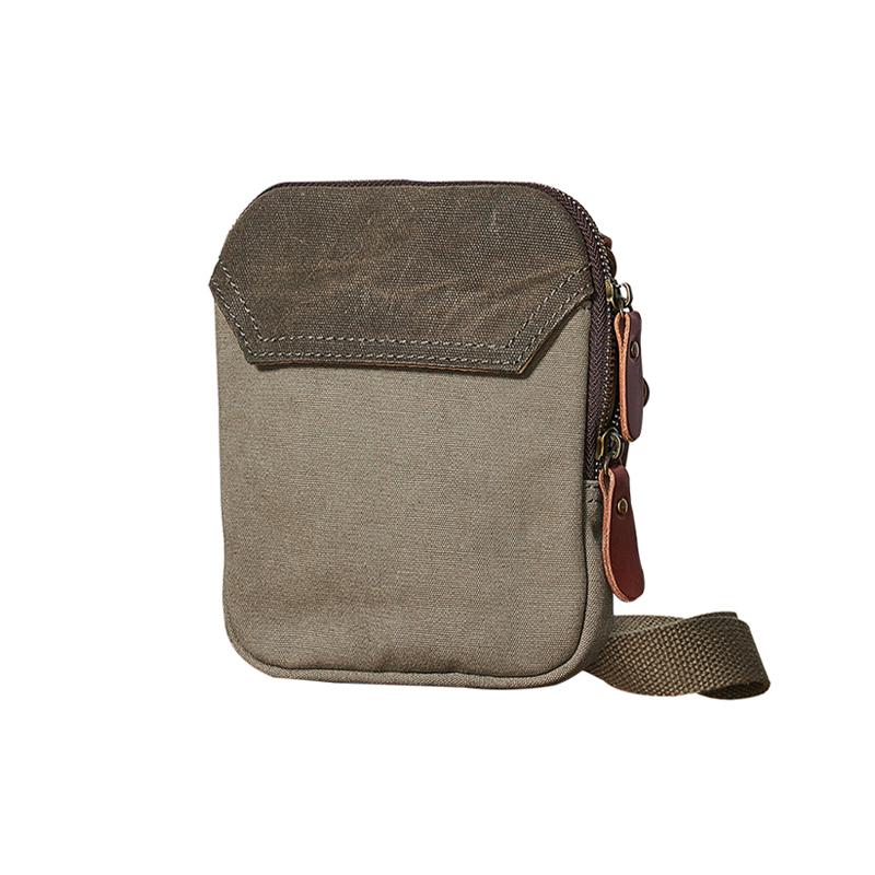 Cool Canvas Mens Mini Side Bag Small Vertical Messenger Bags Courier Bag for Men