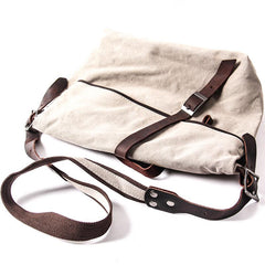 Canvas Mens Casual Beige 12‘’ Courier Bag Shoulder Bag Side Bag Messenger Bag for Men