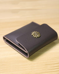 Cute Women Coffee Leather Slim Card Wallet Sunflower Coin Wallets Mini Change Wallets For Women