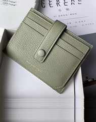 Cute Women Khaki Sheepskin Card Holder Slim Card Wallet Khaki Card Holder Credit Card Holder For Women