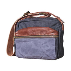 Canvas Mens Small Green Side Bag Canvas Messenger Bags Canvas Travel Courier Bag for Men