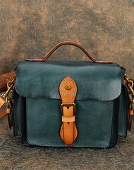 Handmade Tan Leather Womens Small Satchel Shoulder Bag School Handbag Crossbody Purses for Women