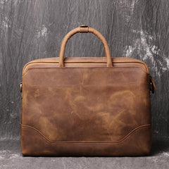 Vintage Leather Mens Briefcase Bag Work Bag Business Bag 15inch Computer Bag For Men