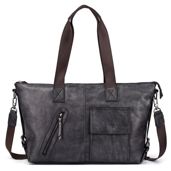 Casual Black Brown Leather Men Handbag Overnight Bags Travel Bags Weekender Bags FY03881007