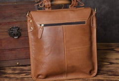 Vintage leather mens Small Messenger bag Shoulder Laptop bag Briefcases - EverHandmade