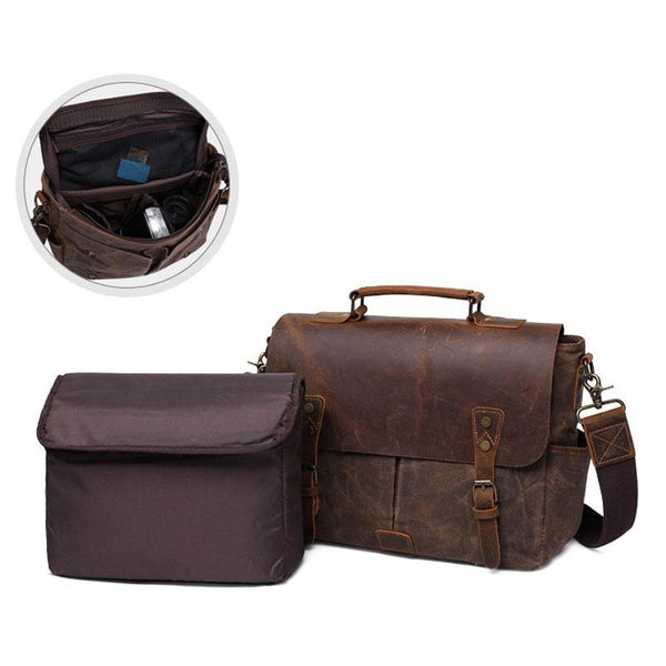Mens Canvas Camera Handbag Camera Side Bag Camera Messenger Bag for Men QGX02251027