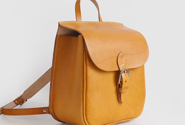 Handmade Leather backpack Tan bag purse shoulder bag phone satchel bag