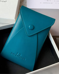 Cute Women Blue Leather Slim Key Wallet Keychain with Wallet Coin Change Wallet For Women