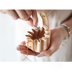 Cute Leather Womens Small Beige Change Wallet Coin Holder Change Holder for Women