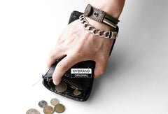Genuine leather billfold wallet leather men billfold vintage wallet for men - EverHandmade