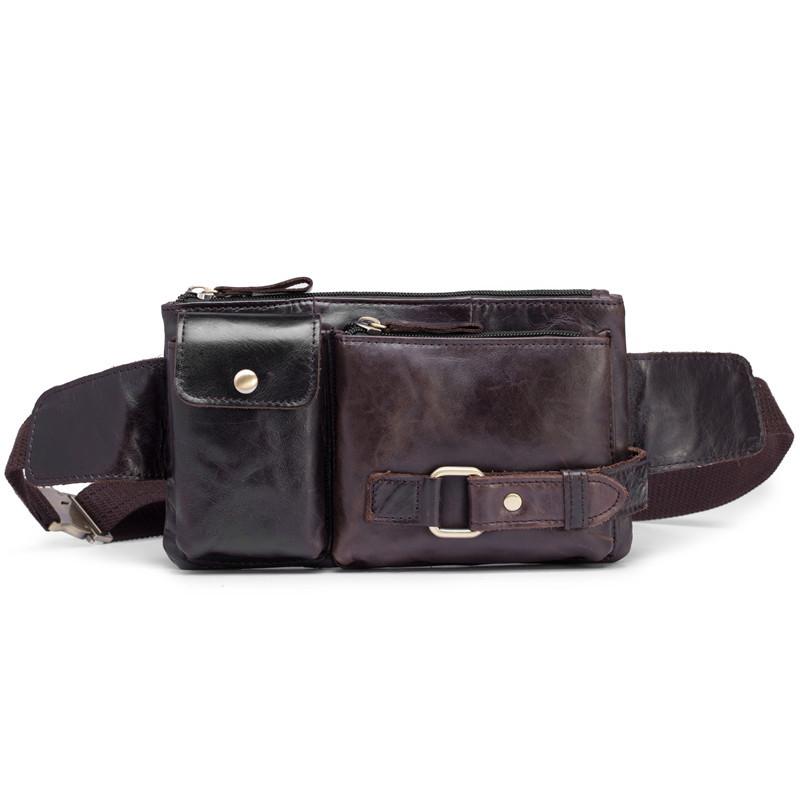 Cool LEATHER MENS BELT BAG FANNY BACK WAIST BAGs FANNY BAGS FOR MEN