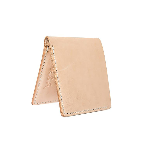 Handmade Beige Leather Mens billfold Wallet Bifold Front Pocket Small Wallet For MBB01181007