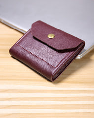 Cute Women Tan Leather Billfold Card Wallet Coin Wallets Mini Change Wallets For Women