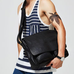Handmade Leather Mens Cool Shoulder Bags Messenger Bag for men