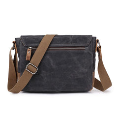 Mens Waxed Canvas Small Side Bag Messenger Bag Canvas Courier Bags for Men