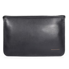 Coffee Leather Mens Large Leather Wallet Wristlet Bag Black Envelope Bag Clutch Wallet for Men