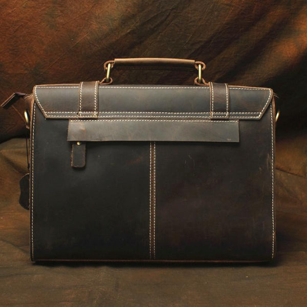 Vintage Mens Leather 13inch Laptop Briefcase Bag Business Bag Shoulder Bags For FY03192197