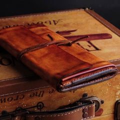 Handmade Leather Vintage Mens Long Wallet Cool Long Wallet for Men