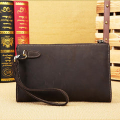 Vintage Mens Leather Clutch Bag Wristlet Bag Clutch Wallet For Men