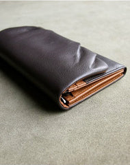 Classic Leather Womens Wallet Bifold Clutch Wallet Long Wallet for Women