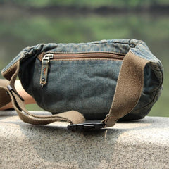 Fashion Jeans Denim Blue Mens Fanny Pack Waist Bag Jeans Blue Canvas Hip Bag For Men