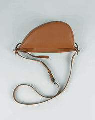 Cute Brown Leather Womens Sling Bag Shoulder Bag Crossbody Saddle Bag for Women