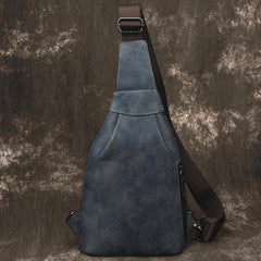 Brown Cool LEATHER MENS Sling Bag One Shoulder Backpack Chest Bag For Men