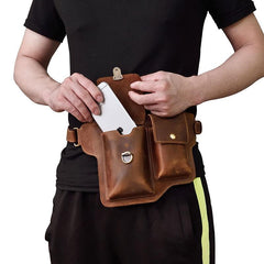 TRENDY LEATHER MENS FANNY PACK FOR MEN BUMBAG Vintage WAIST BAG for Men
