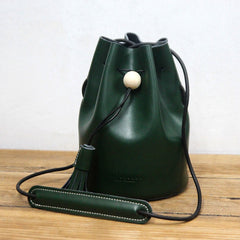 Cute LEATHER WOMEN Bucket SHOULDER BAG Barrel Crossbody Purses FOR WOMEN