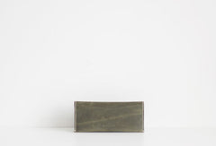 Handmade leather dark green clutch purse long wallet purse clutch women - EverHandmade