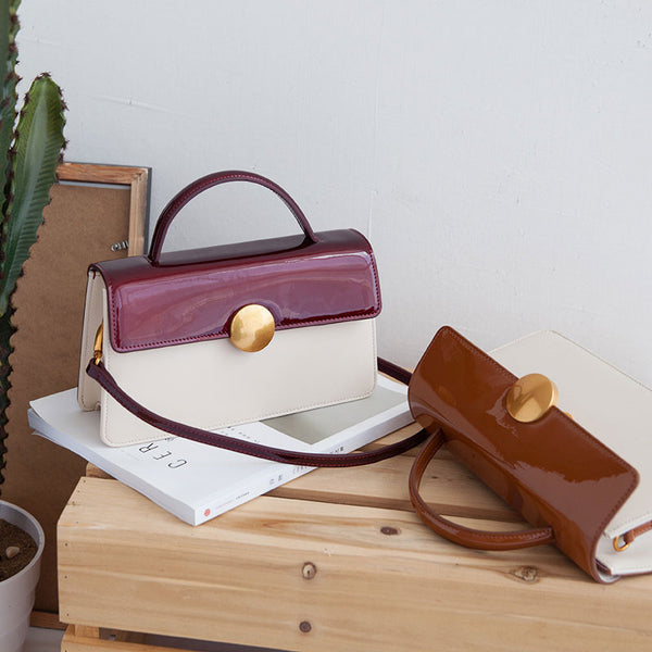 Cute Leather Womens Stylish White Handbag Crossbody Purse Barrel Shoulder Bag for Women